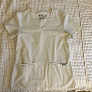 White FIGS scrub top
